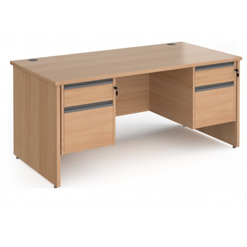Harlow Panel End Straight Desk with 2 x Two Drawer Pedestals